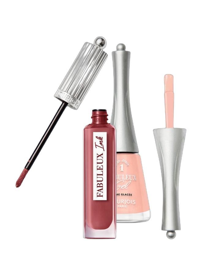 BOURJOIS PARIS Fabuleux Ink Lacquer - 01 - Marshma'Love 3.5Ml & Fabuleux Gel Nail Polish - 120 - Crème Glacée 9Ml Bundle - Image 1